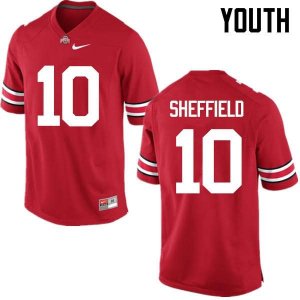 NCAA Ohio State Buckeyes Youth #10 Kendall Sheffield Red Nike Football College Jersey ZWQ3345JC